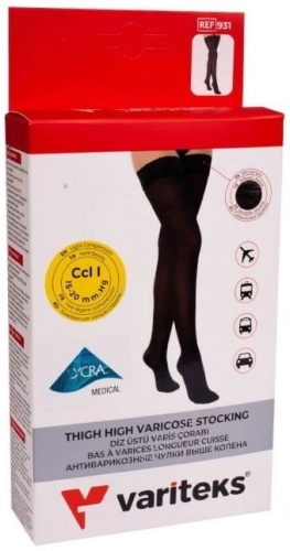 Антиварикозные чулки выше колен Varitex 931 с закрытым носком ( I класс )