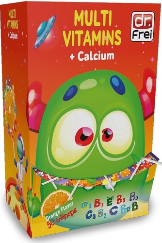 Dr.Frei Мультивитаминс Кидс + Кальций леденцы 50 шт
