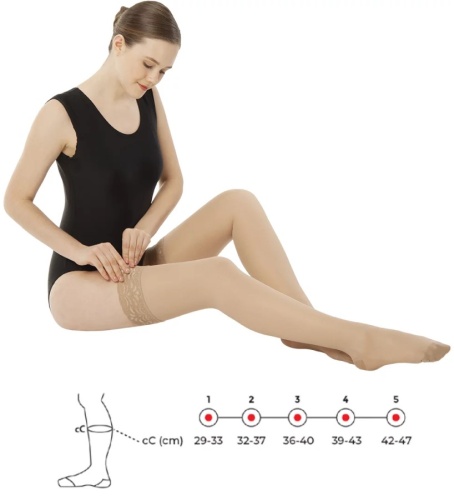 Антиварикозные чулки выше колен Varitex 931 с закрытым носком ( I класс )