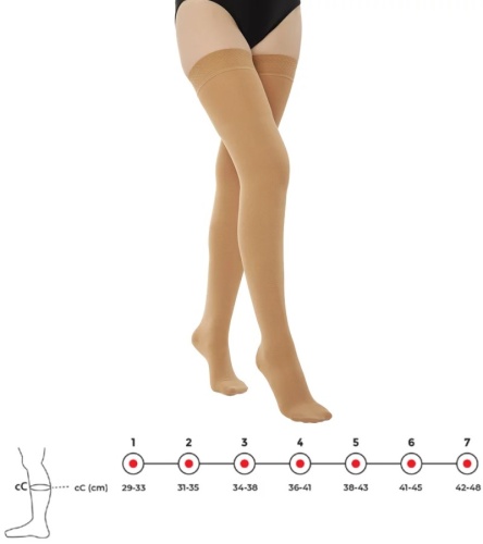 Антиварикозные чулки выше колен Varitex 904 с закрытым носком ( II класс )