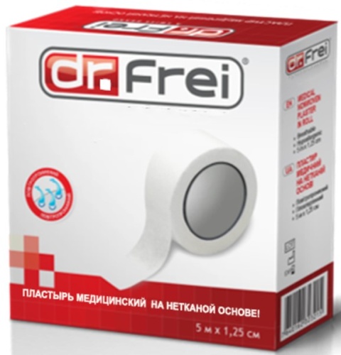 Медицинский нетканый пластырь 5 x 1,25 в рулоне Dr.Frei  Медицинский нетканый пластырь 5 x 1,25 в рулоне Dr.Frei