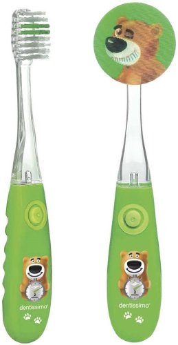 Детская зубная щетка Dentissimo Kids Timer 3-6 лет (зеленая)