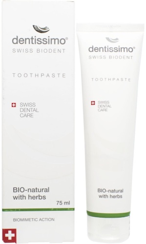 Зубная паста, натуральная с целебными травами Dentissimo Bio-Natural With Herbs