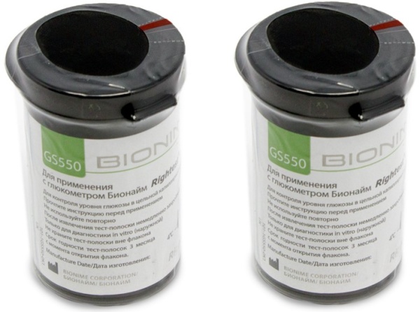 Тест-полоски Rightest GS550 для глюкометра BIONIME GM550 Тест-полоски Rightest GS550 для глюкометра BIONIME GM550