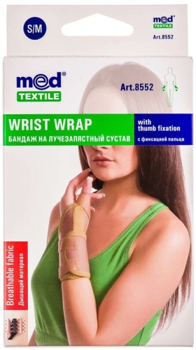 Бандаж на лучезапястный сустав с фиксацией пальца MedTextile № 8552 Бандаж на лучезапястный сустав с фиксацией пальца MedTextile № 8552