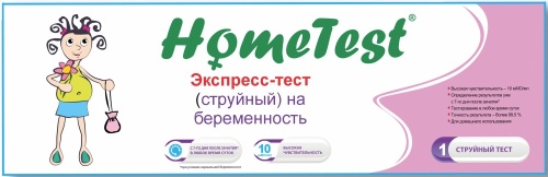 Тест для ранней диагностики беременности (1шт.)  HomeTest (струйный)